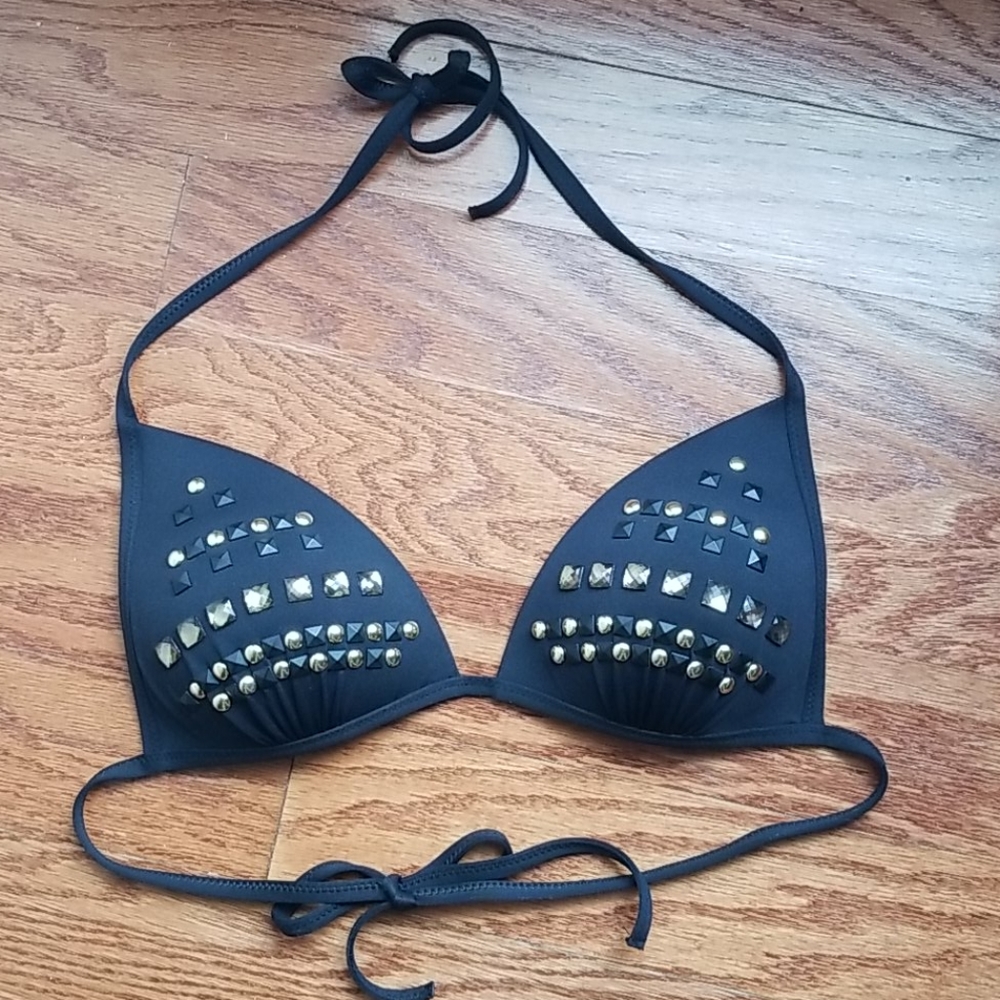 Black Triangle Swim Top Small
